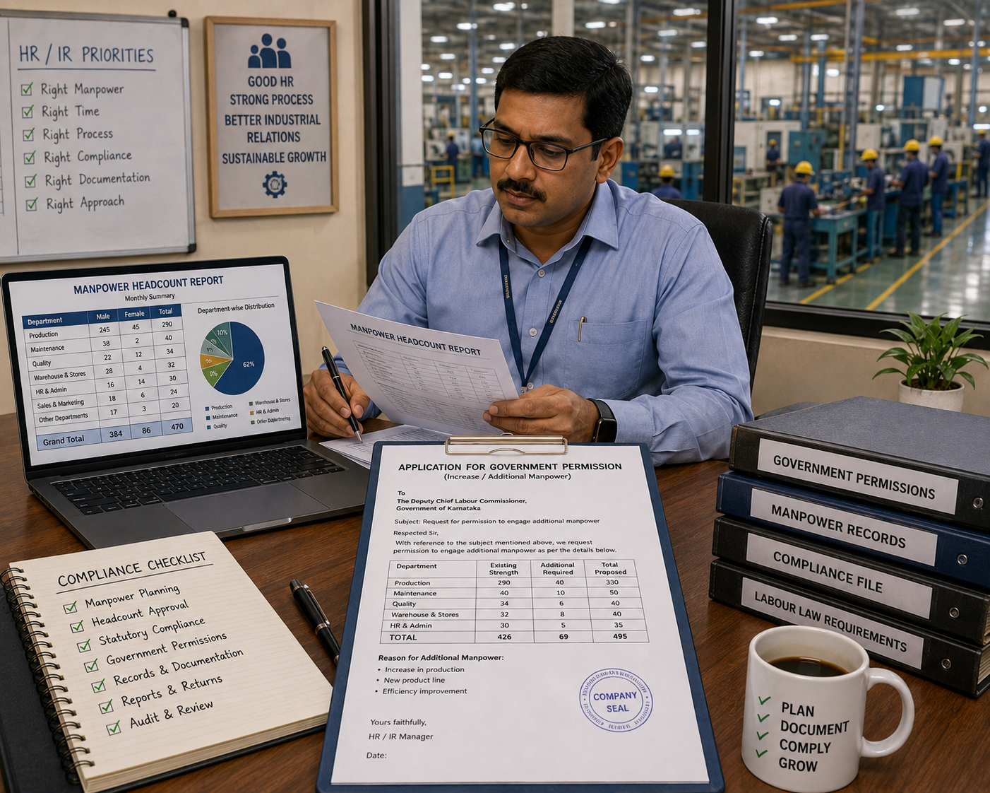 "HR reviewing twelve month average headcount for 300 worker threshold"