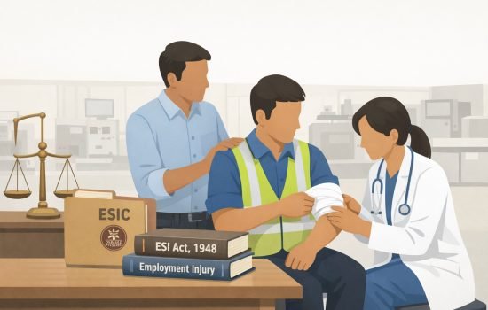 Heart attack at workplace under ESIC